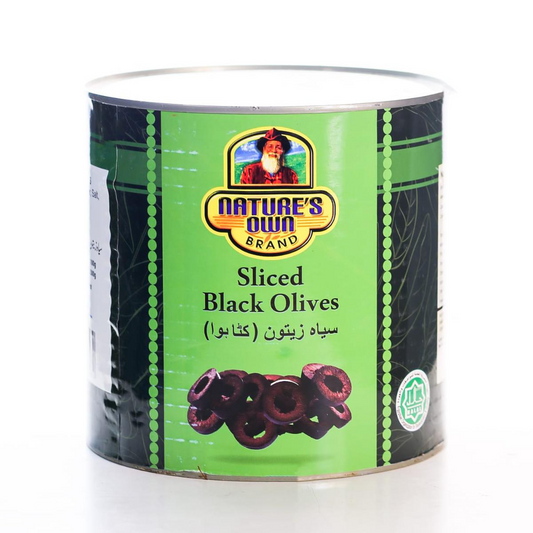 NATURES OWN BLACK OLIVES SLICED TIN 3 KG