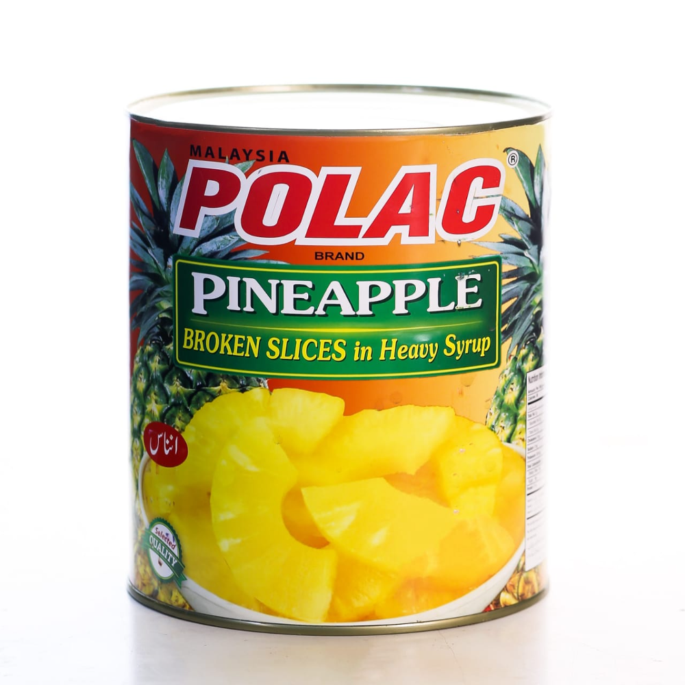 POLAC PINEAPPLE BROKEN SLICES TIN HEAVY SYRUP 3 KG