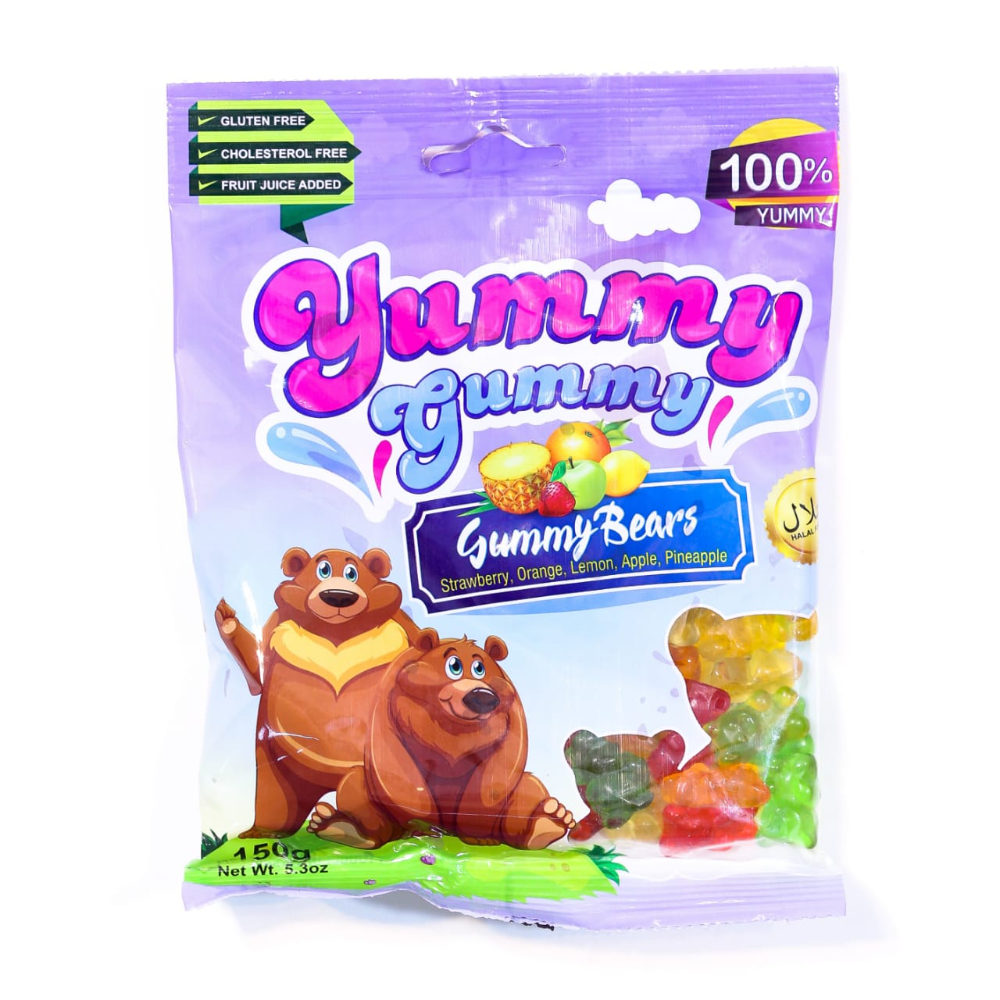 YUMMY GUMMY JELLY GUMMY BEARS BAG 150 GM