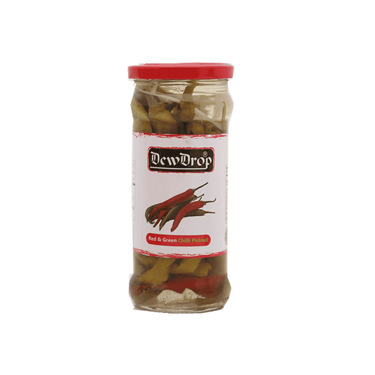 DEW DROP PICKLED RED AND GREEN CHILLI 420 GM