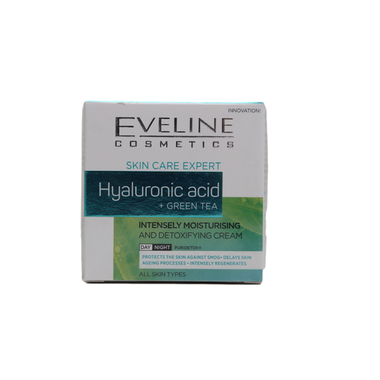 EVELINE SKIN CARE EXPERT HYALURONIC ACID + GREEN TEA CREAM 5