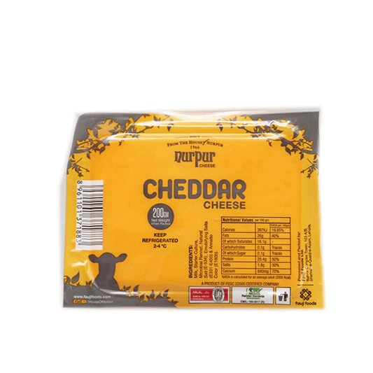 NURPUR CHEDDAR CHEESE BLOCK 200GM