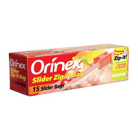 ORINEX SLIDER ZIPIT BAG MEDIUM 17.8 X 20.3CM 15BAGS