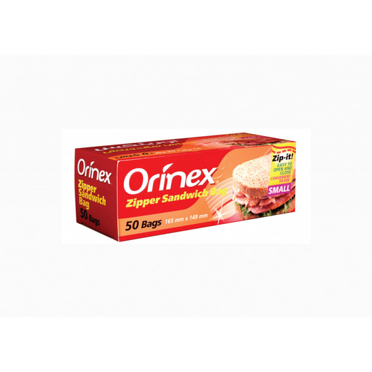 ORINEX SANDWICH ZIPPER BAG 165 X 149MM 50BAGS