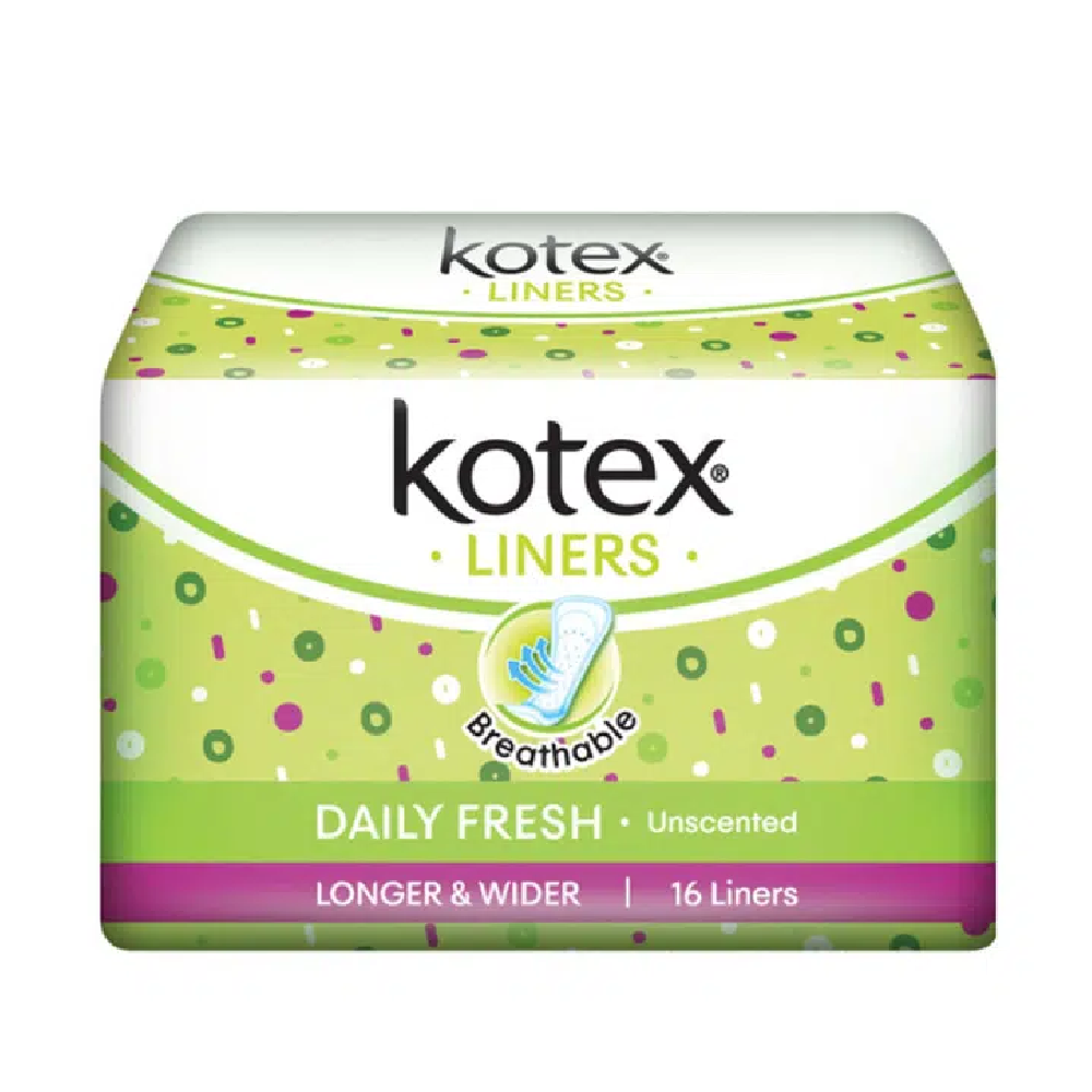 KOTEX SANITARY PADS DAILY FRESH BREATHABLE UNSCENT 16PC