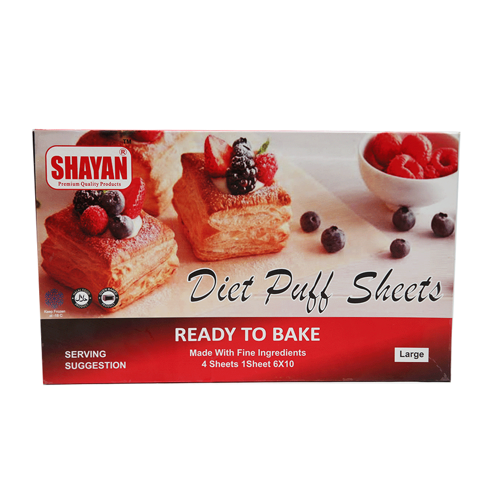 SHAYAN DIET PUFF PASTRY 4 SHEETS 600GM