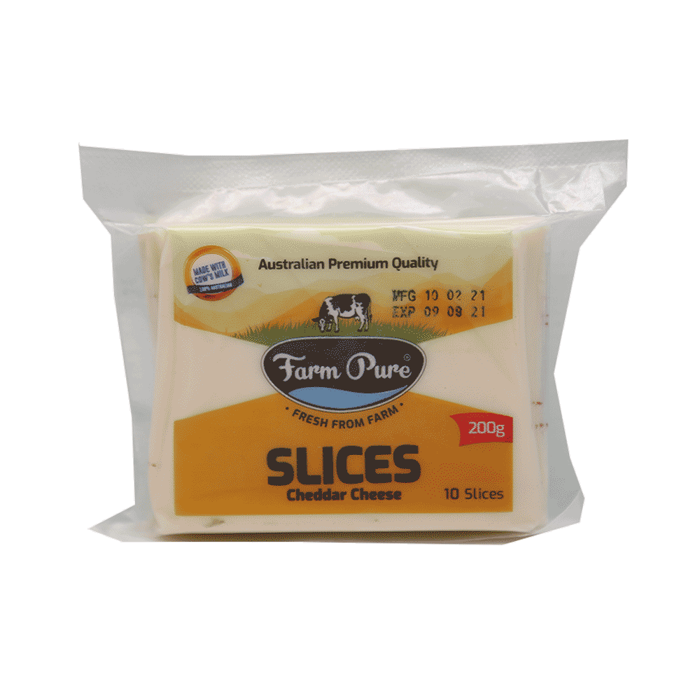 FARM PURE CHEDDAR CHEESE SLICE 200GM