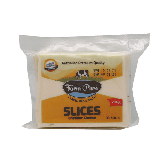 FARM PURE CHEDDAR CHEESE SLICE 200GM