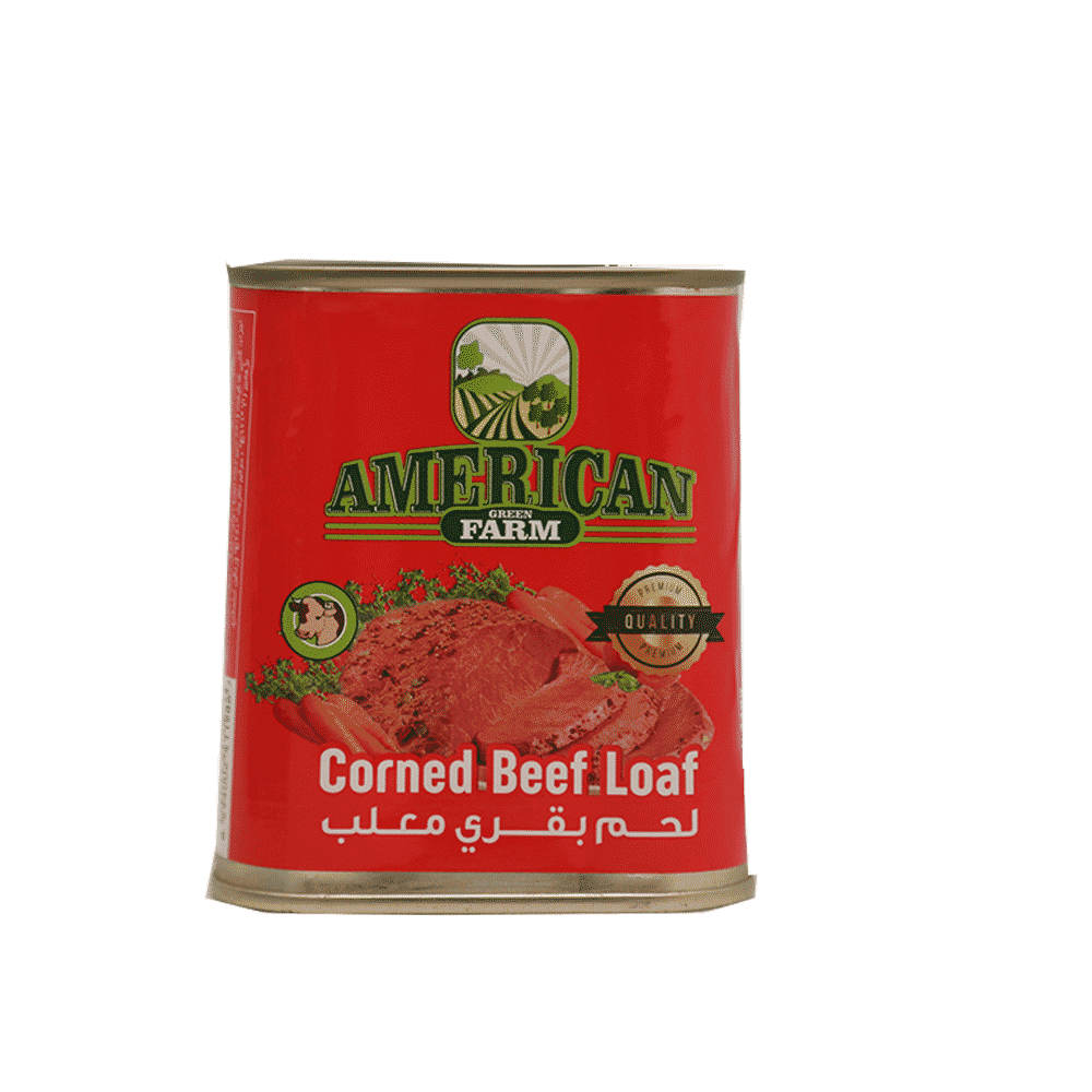 AMERICAN GREEN FARM CORNED BEEF LOAF TIN 340 GM