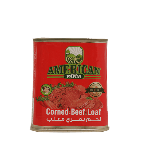 AMERICAN GREEN FARM CORNED BEEF LOAF TIN 340 GM