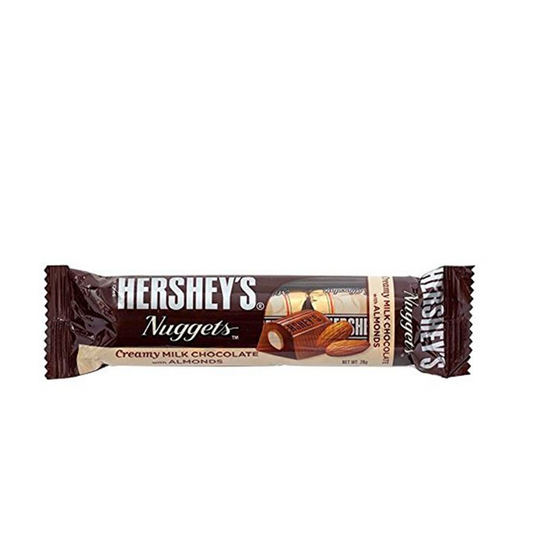 HERSHEYS CHOCOLATE NUGGETS CREAMY MILK WITH ALMOND 28 GM