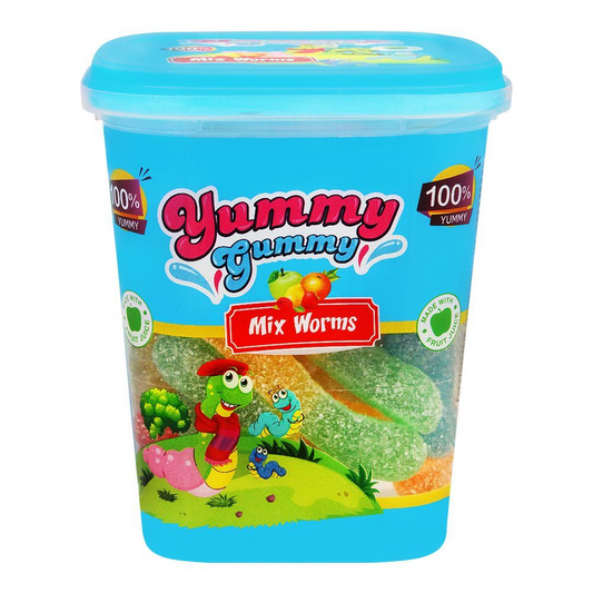 YUMMY GUMMY JELLY MIX WORMS JAR 175 GM