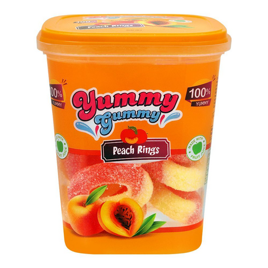 YUMMY GUMMY JELLY PEACH RINGS JAR 175 GM