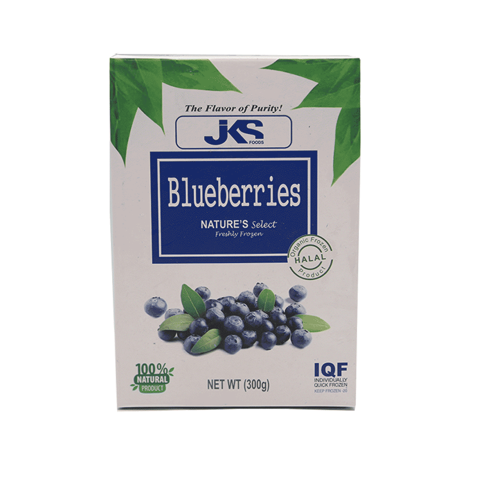 JKS NATURES SELECT FRESHLEY FROZEN BLUEBERRIES BOX 300GM