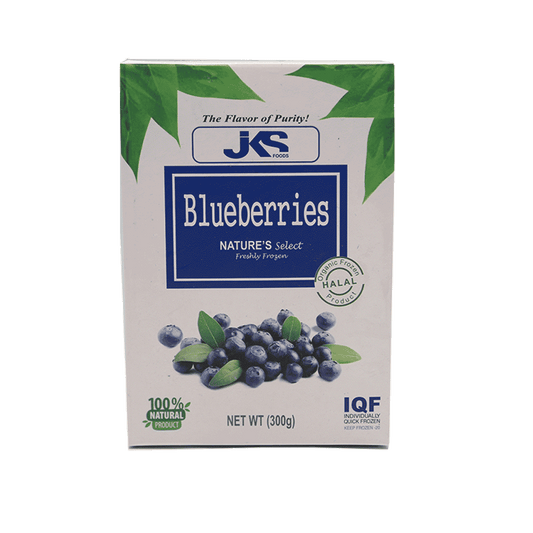 JKS NATURES SELECT FRESHLEY FROZEN BLUEBERRIES BOX 300GM