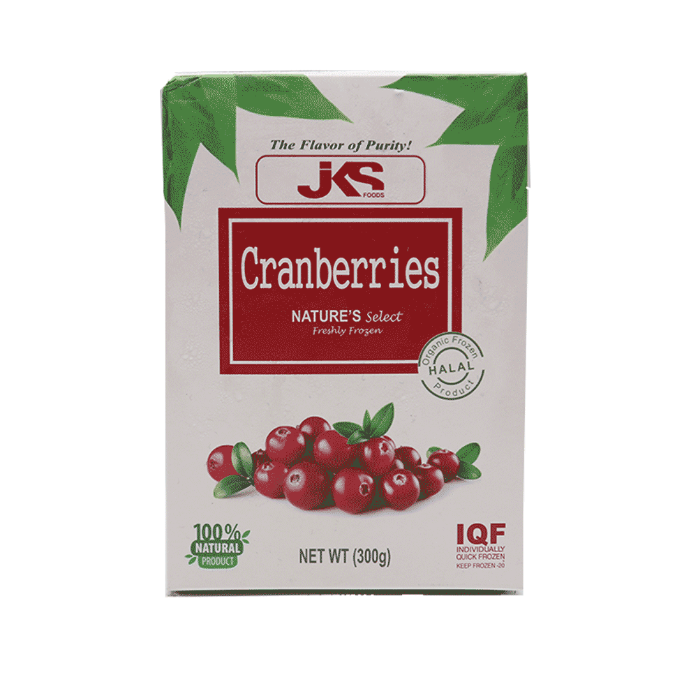 JKS NATURES SELECT FRESHLEY FROZEN CRANBERRIES BOX 300GM