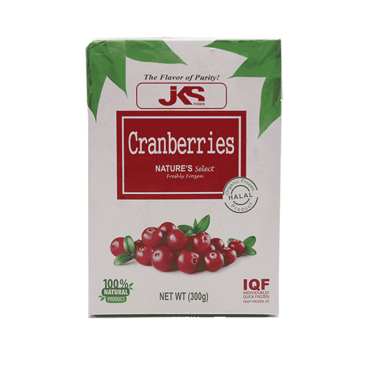 JKS NATURES SELECT FRESHLEY FROZEN CRANBERRIES BOX 300GM