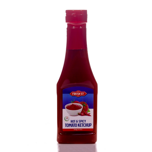 FRESH ST HOT & SPICY TOMATO KETCHUP 340GM