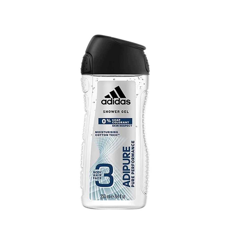 ADIDAS SHOWER GEL ADIPURE MOISTURISING 3IN1 250 ML