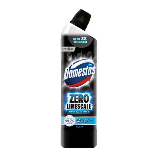 DOMESTOS TOILET CLEANER ZERO LIMESCALE OCEAN POWER 750 ML