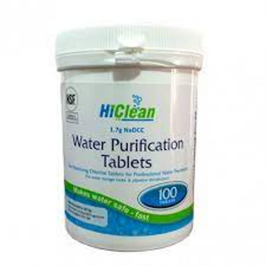 HICLEAN CHLORINE DISINFECTANT WATER PURIFICATION TABLET 100P