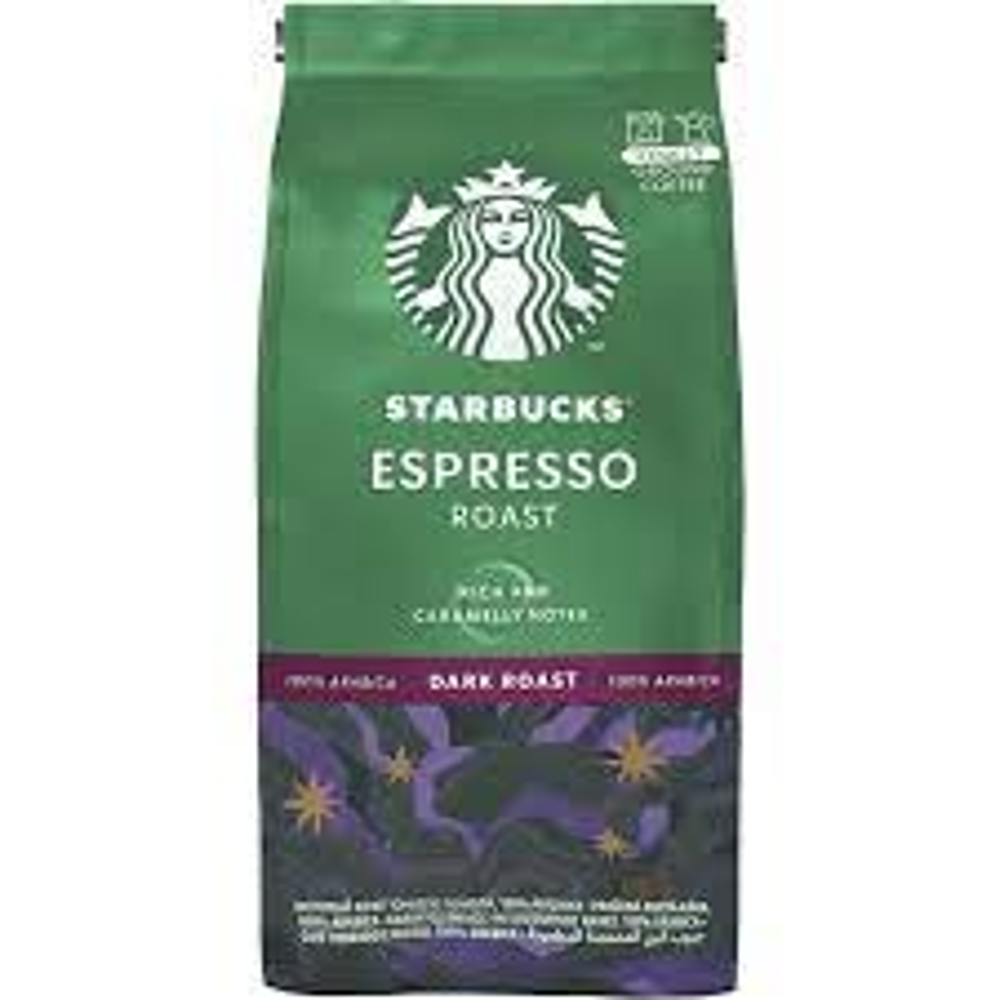 STARBUCKS COFFEE ESPRESSO DARK ROAST GROUND COFEE 200 GM