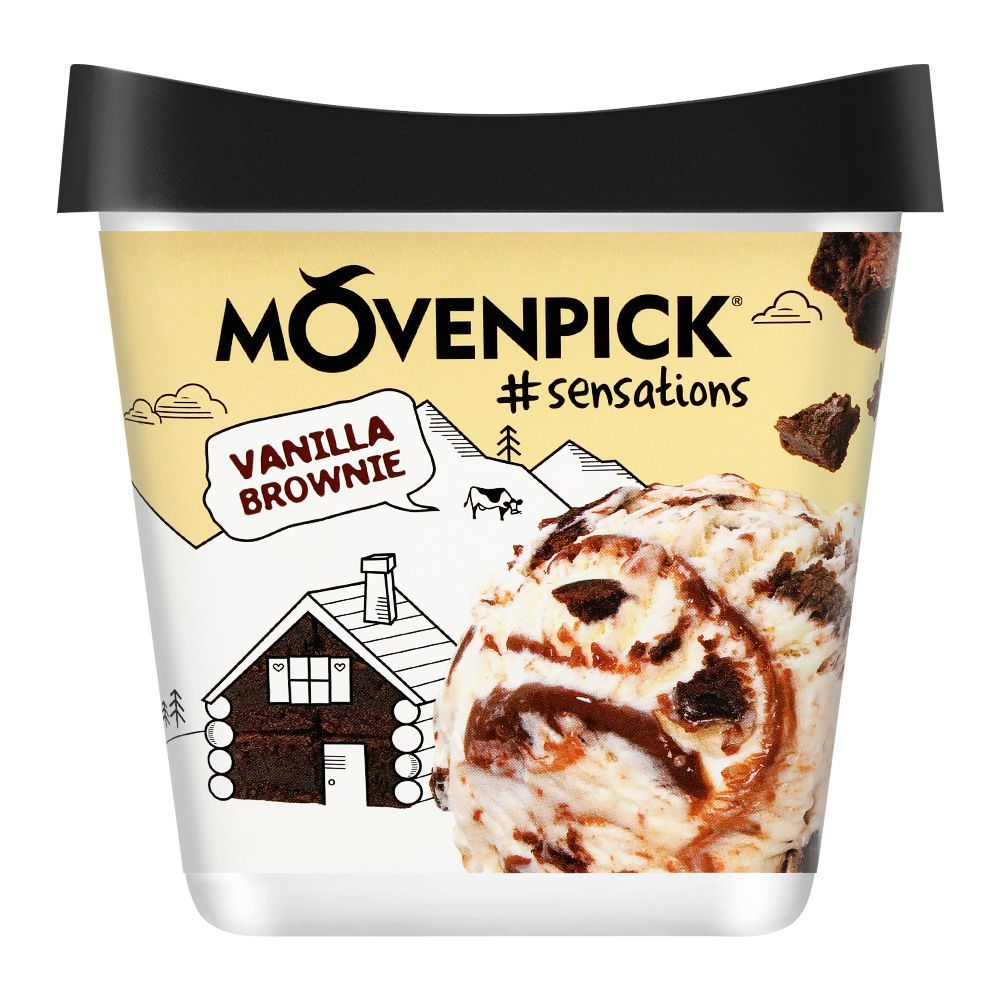 MOVENPICK ICE CREAM VANILLA BROWNIE 500 ML