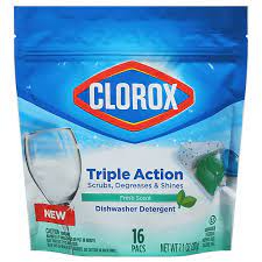 CLOROX DISHWASH POWDER TRIPLE ACTION FRESH SCENT 7.1 OZ