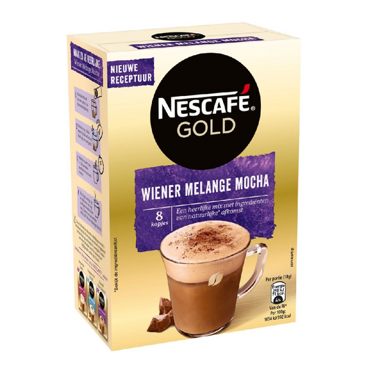 NESCAFE GOLD COFFEE WIENER MELANGE MOCHA 8 KOPJES 144 G