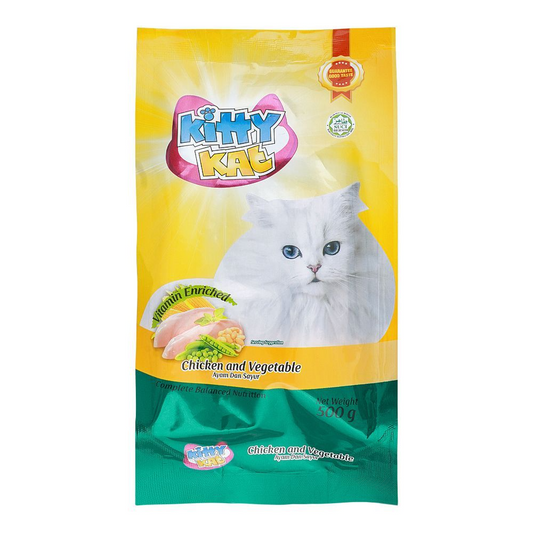 KITTY KAT CHICKEN AND VEGETABLE VITAMIN ENRICHED 500GM