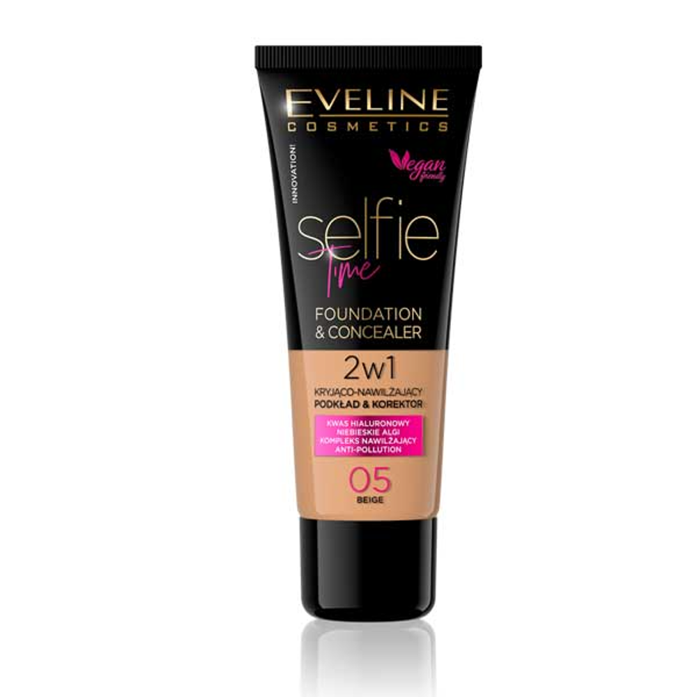 EVELINE SELFIE TIME FOUNDATION & CONCEALER 05 BEIGE 30ML