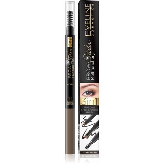 EVELINE BROW STYLER 3IN1 MULTIFUNCTION 02 DARK BROWN