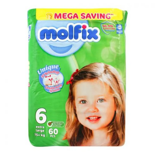 MOLFIX DIAPERS EXTRA LARGE 15 + KG 60PCS