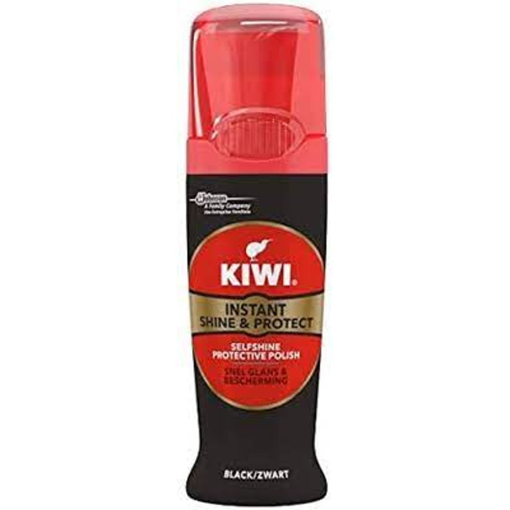 KIWI SHOES POLISH INSTANT SHINE PROTECT BLACK/ZWART 75 ML