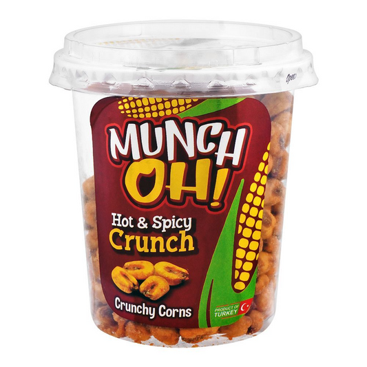 MUNCH OH CRUNCHY CORN HOT & SPICY CRUNCH 100GM