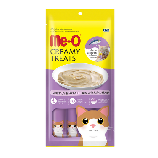 ME-O CAT FOOD CREAMY TREATS TUNA WITH SCALLOP 60 GM