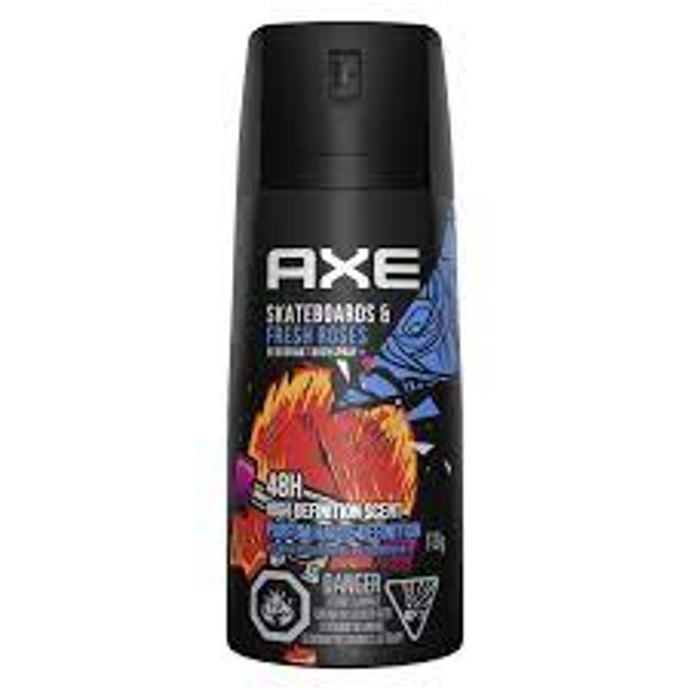 AXE BODY WASH SKATE BOARDS FRESH ROSES 12H 473 ML