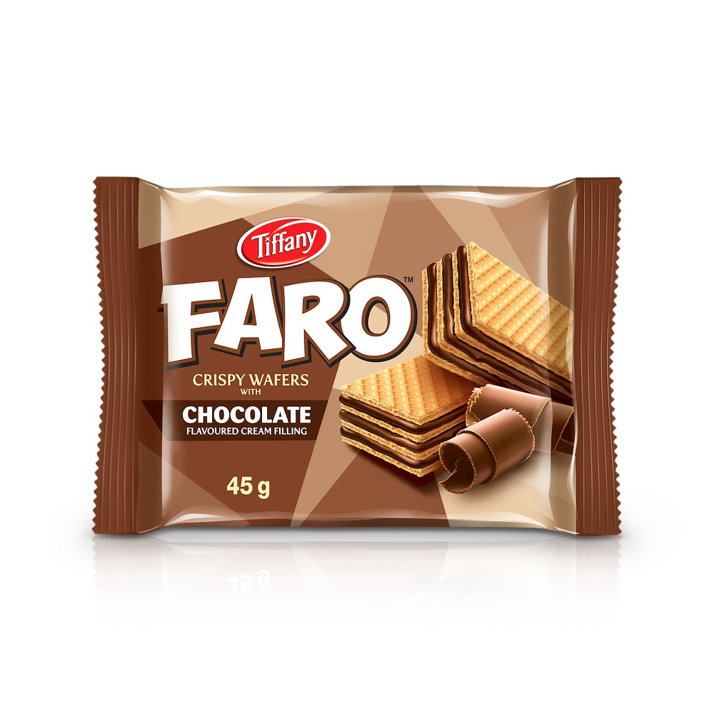 TIFFANY FARO CRISPY WAFERS WITH CHOCOLATE 45 GM