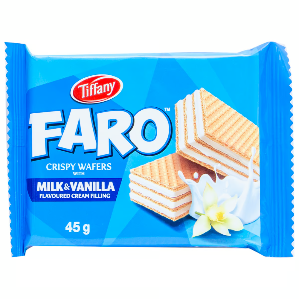 TIFFANY FARO CRISPY WAFERS WITH MILK & VANILLA 45 GM