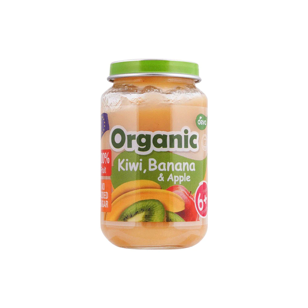 DEVA BABY FOOD KIWI BANANA & APPLE 6+ MONTH ORGANIC 190 GM