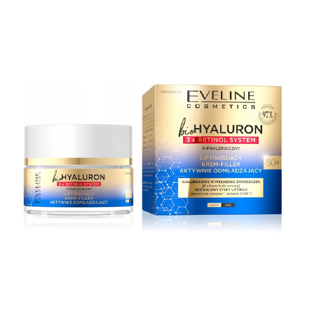 EVELINE BIO HYALURON 3X RETINOL SYSTEM CREAM FILLER 50+ 50ML