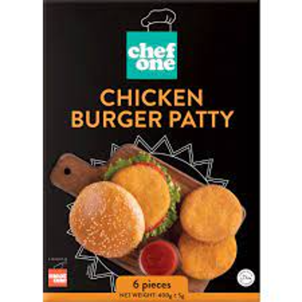 CHEF ONE CHICKEN BURGER PATTY 400GM