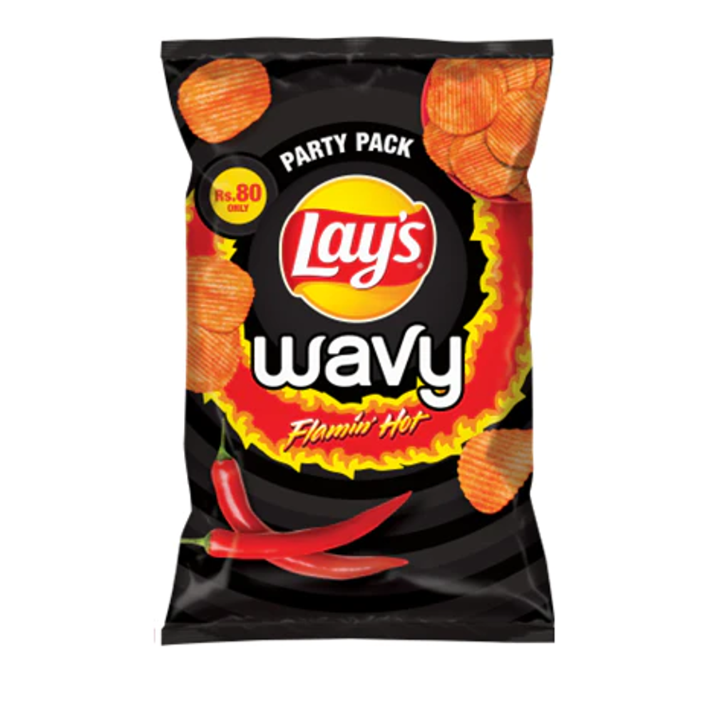 LAYS WAVY FLAMING HOT CHIPS 80GM