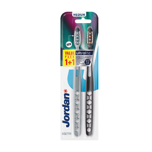 JORDAN ULTRALITE TOOTH BRUSH MEDIUM MOYEN VALUE PACK