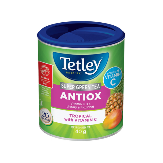 TETLEY SUPER GREEN TEA ANTIOX TROPICAL VITAMIN C 40 GM