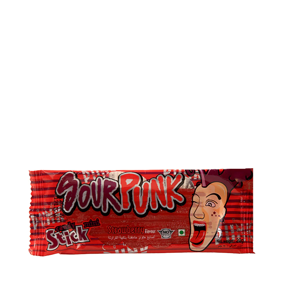 SOUR PUNK CANDY STICK STRAWBERRY FLAVOUR 20 GM