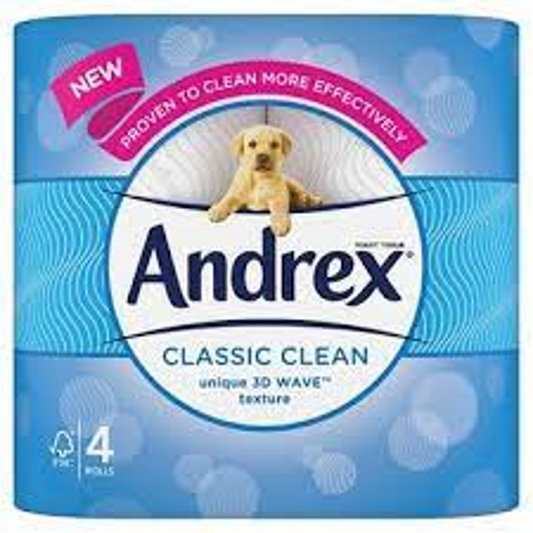 ANDREX TOILET TISSUE CLASSIC CLEAN 3D-WAVE TEXTURE 4 ROLL BA