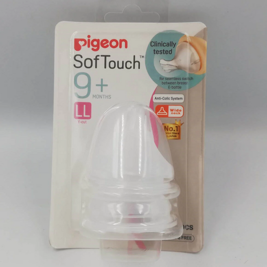 PIGEON NIPPLE SOFT TOUCH 9M+ LL Y-CUT 2PC 79465