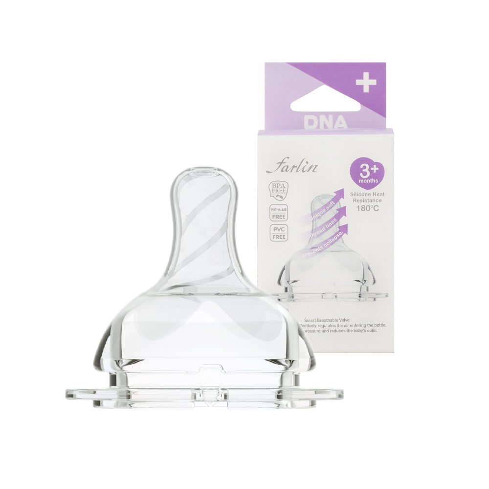 FARLIN NIPPLE DNA SILICONE 3M+ 2PC AC-22007 +