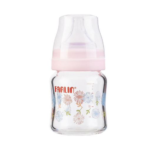 FARLIN FEEDING BOTTLE WIDE NECK GLASS 0M+ 120 ML AB-32005 G